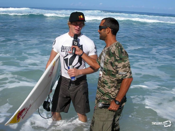 Interview pendant la World Surf League